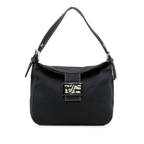 Pre-Loved Fendi Canvas FF Marble Double Flap Shoulder Bag - Picture 1 of 12